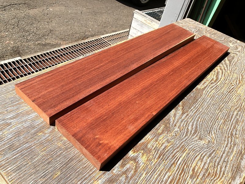 【ED367U】パドック ～848×～130×～26㎜ 2枚セット 一枚板 材料 板材 天然木 無垢材 木材 希少材 乾燥材 銘木 木工 DIY《銘木登屋》