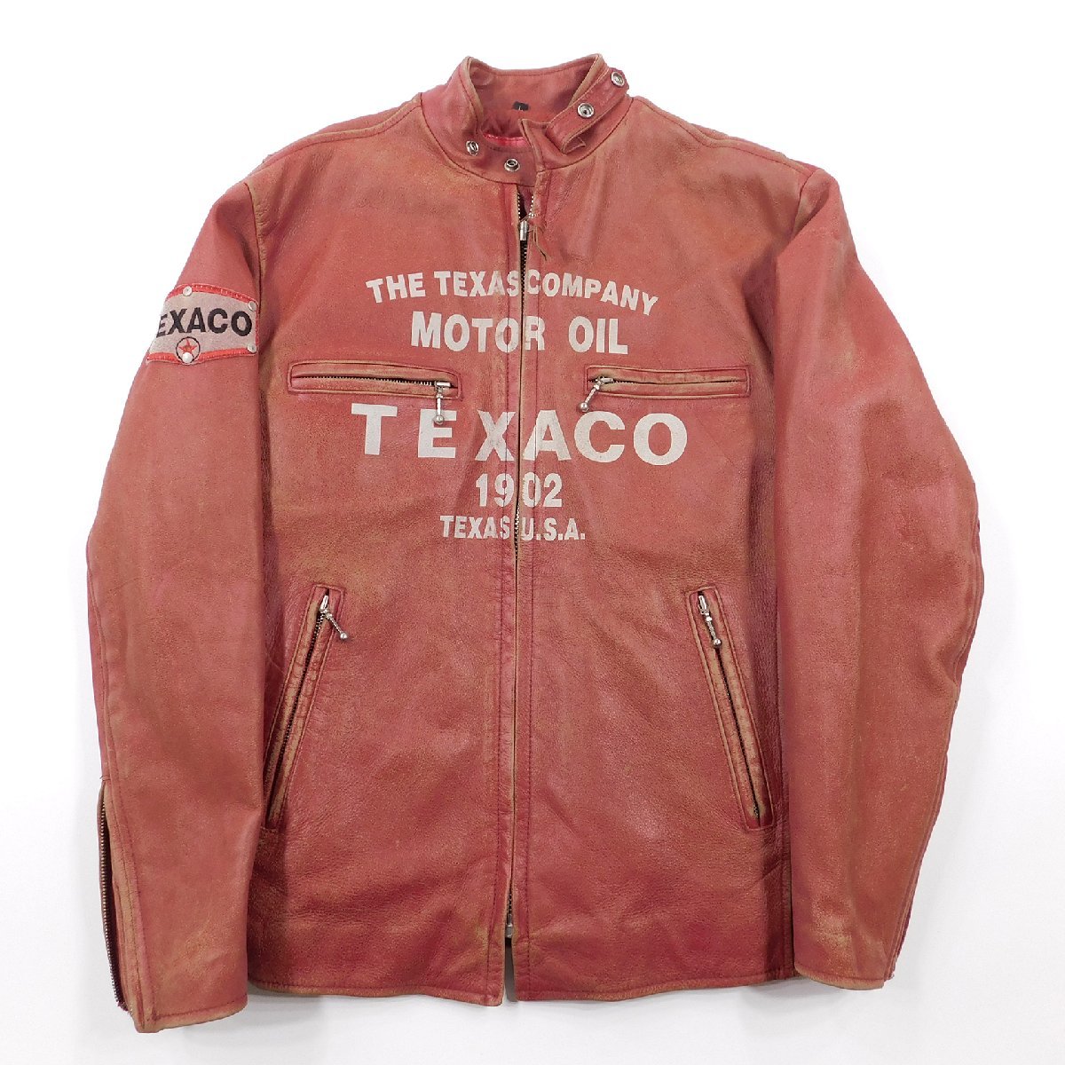 TEXACO テキサコ ライダースジャケット size L #92607 レザー 