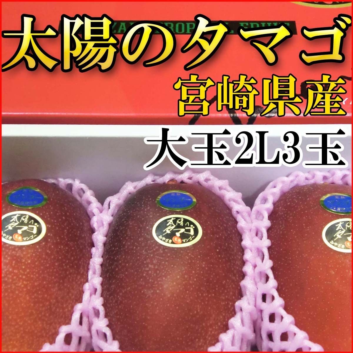 【Good】すぐ発送！！宮崎マンゴー『太陽のタマゴ』 2L3玉