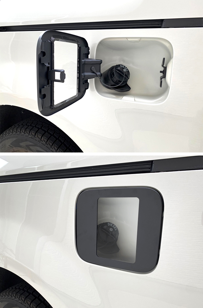 デリカD5 HONEST ガラスリッド 無地 調整プレート付 キャップ