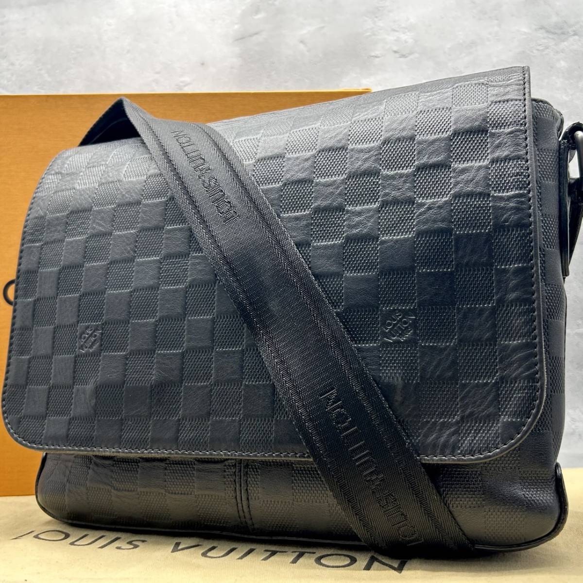 1円【極美品】LOUIS VUITTON ルイヴィトン メンズ ダミエアンフィニ ディストリクト PM ショルダーバッグ メッセンジャー オニキス N41286