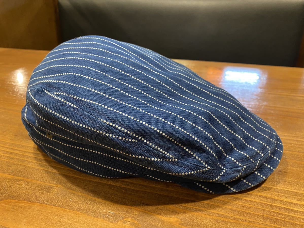 美品 日本製 UES ウエス 82HT-SP ウォバッシュ ストライプ ハンチング キャップ L 帽子 メンズ made in japan amekaji アメカジ