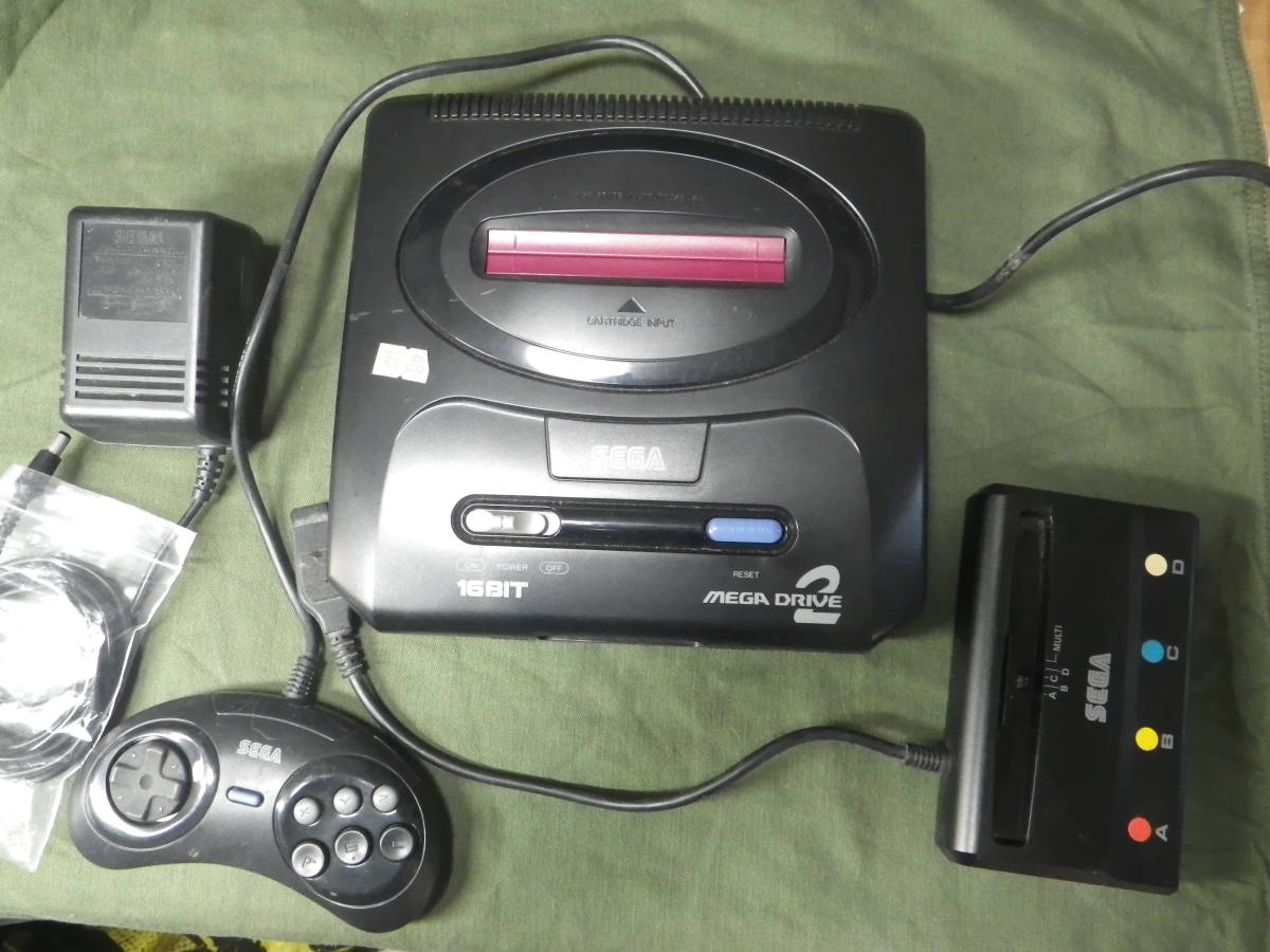 SEGA セガ メガドライブ2 本体 コントローラー ACコード 作動