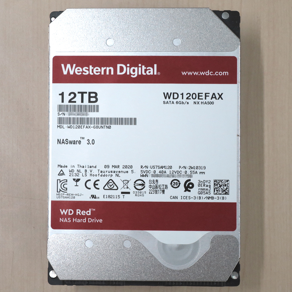 Western Digital 3.5inch ハードディスク HDD　12TB WD120EFAX 中古品