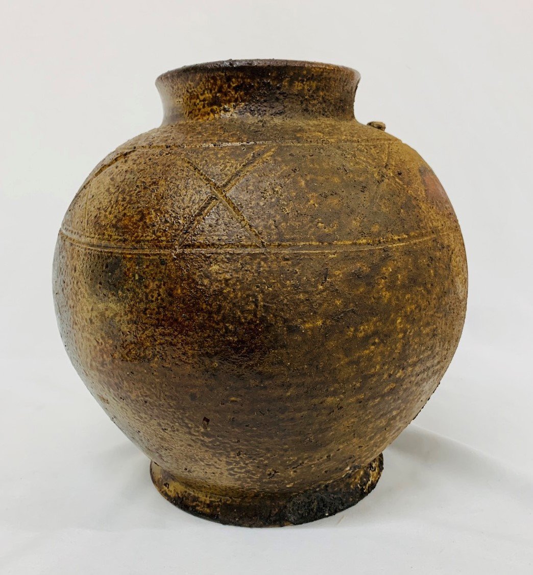 骨董】備前 岸本昭彦 壺 花入 窯変 花生 共箱 花器 華道 飾壺