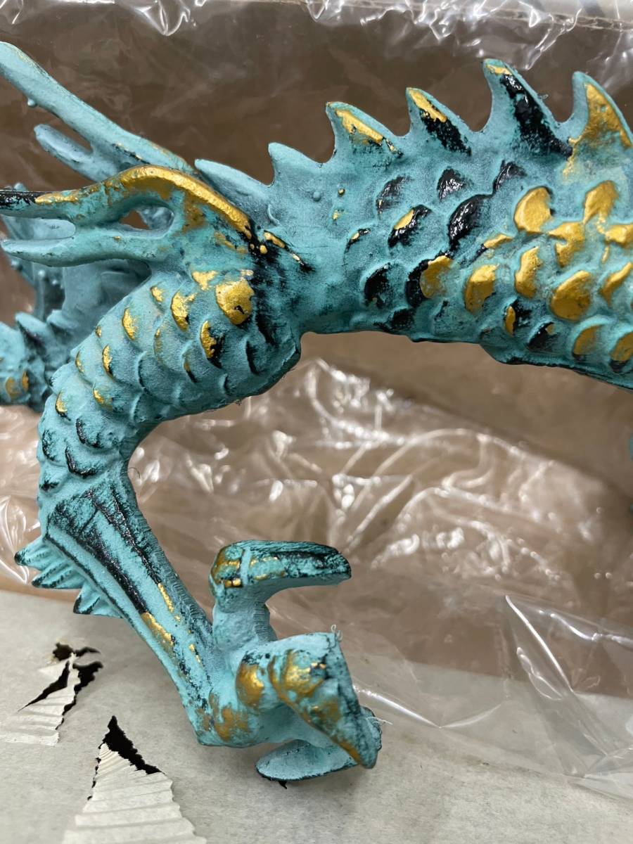 日展作家 環水 作 美術工芸 龍 ドラゴン 置物 真龍 台座 インテリア