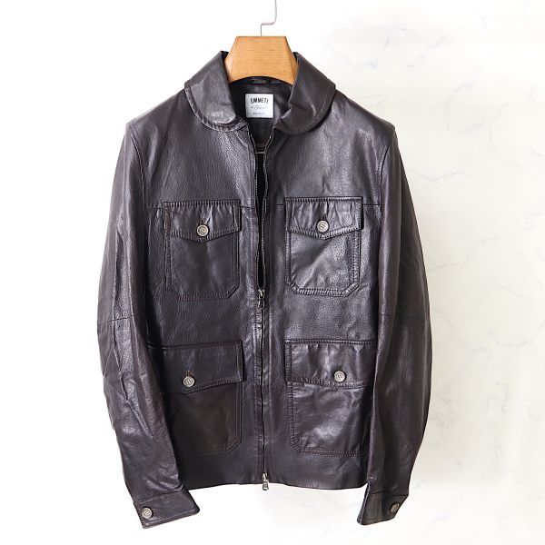 1円! エンメティ EMMETI NK-DJ239 ラムレザー ライダース ジャケット