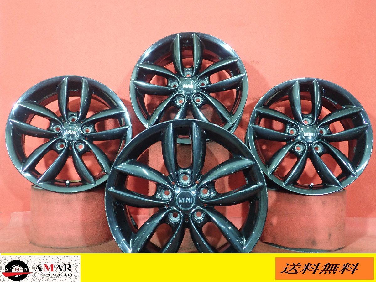 R17●【ミニクロスオーバー純正：ブラック色】中古ホイール /PCD120 / 7 J ★4本(H-3870A)送料無料/沖縄別途