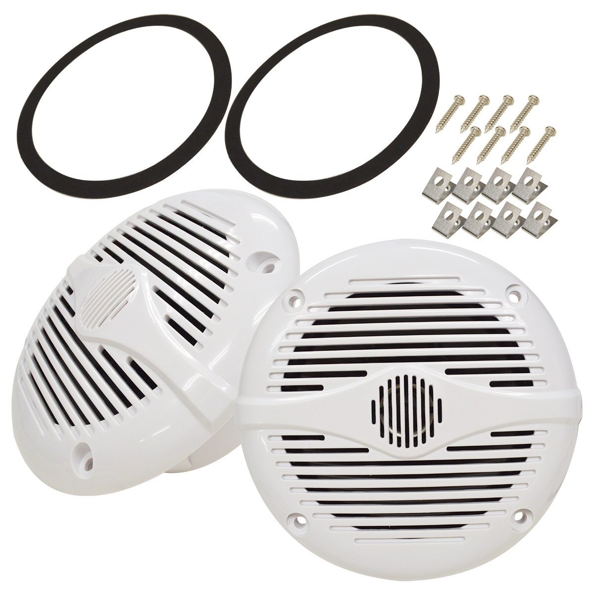 防水スピーカー 2個セット 5.25インチ 2WAY 最大: 150W ホワイト/白 船 ボート スピーカー キャンピングカー