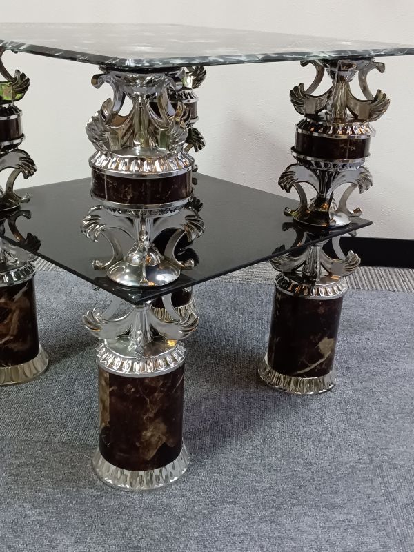 T17-1 当店人気 爆発！ガラス 最新デザインテーブル！！数量限定！TS_2