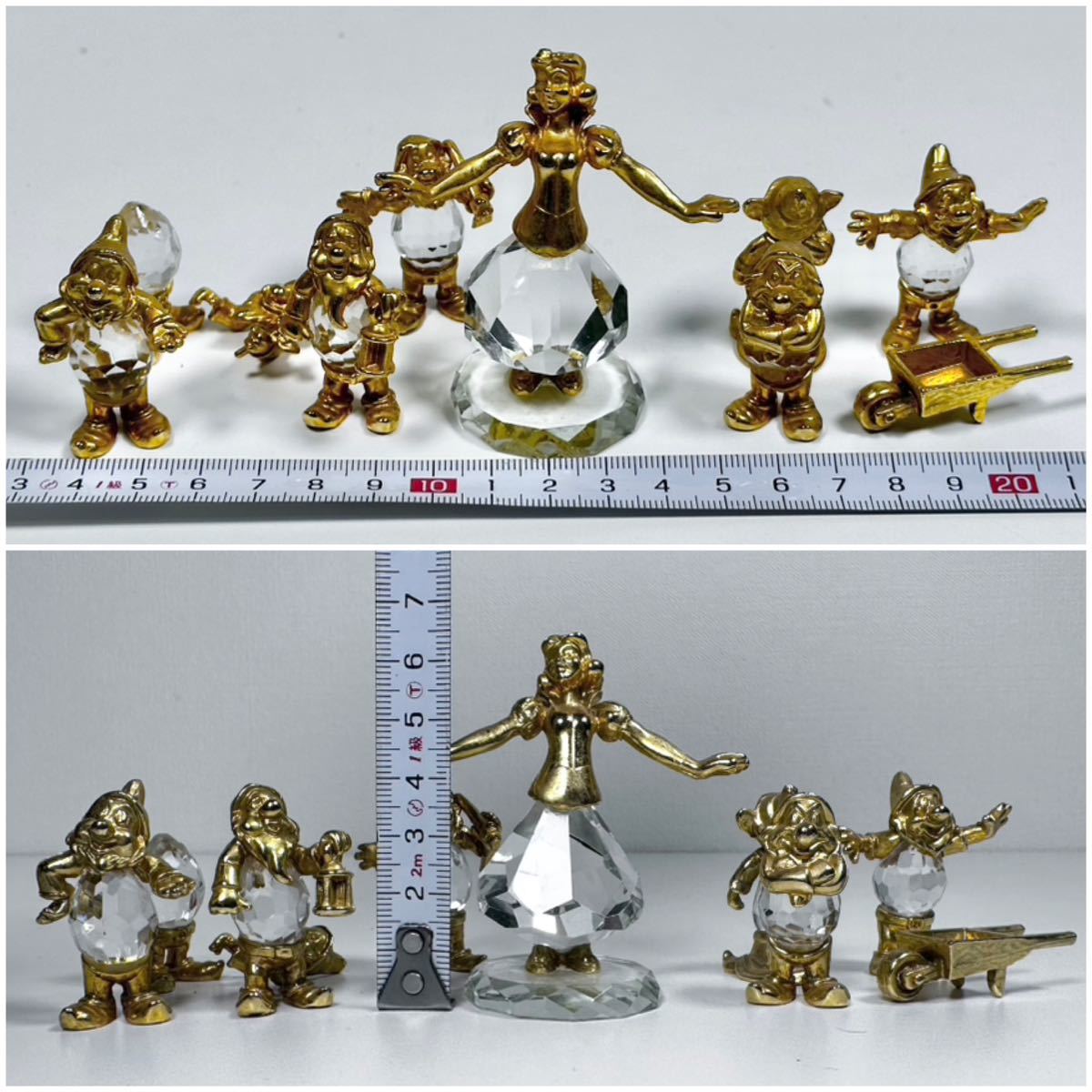1円〜 白雪姫風 ディズニー？ 7人の小人 / 置物 フィギア ガラス細工 