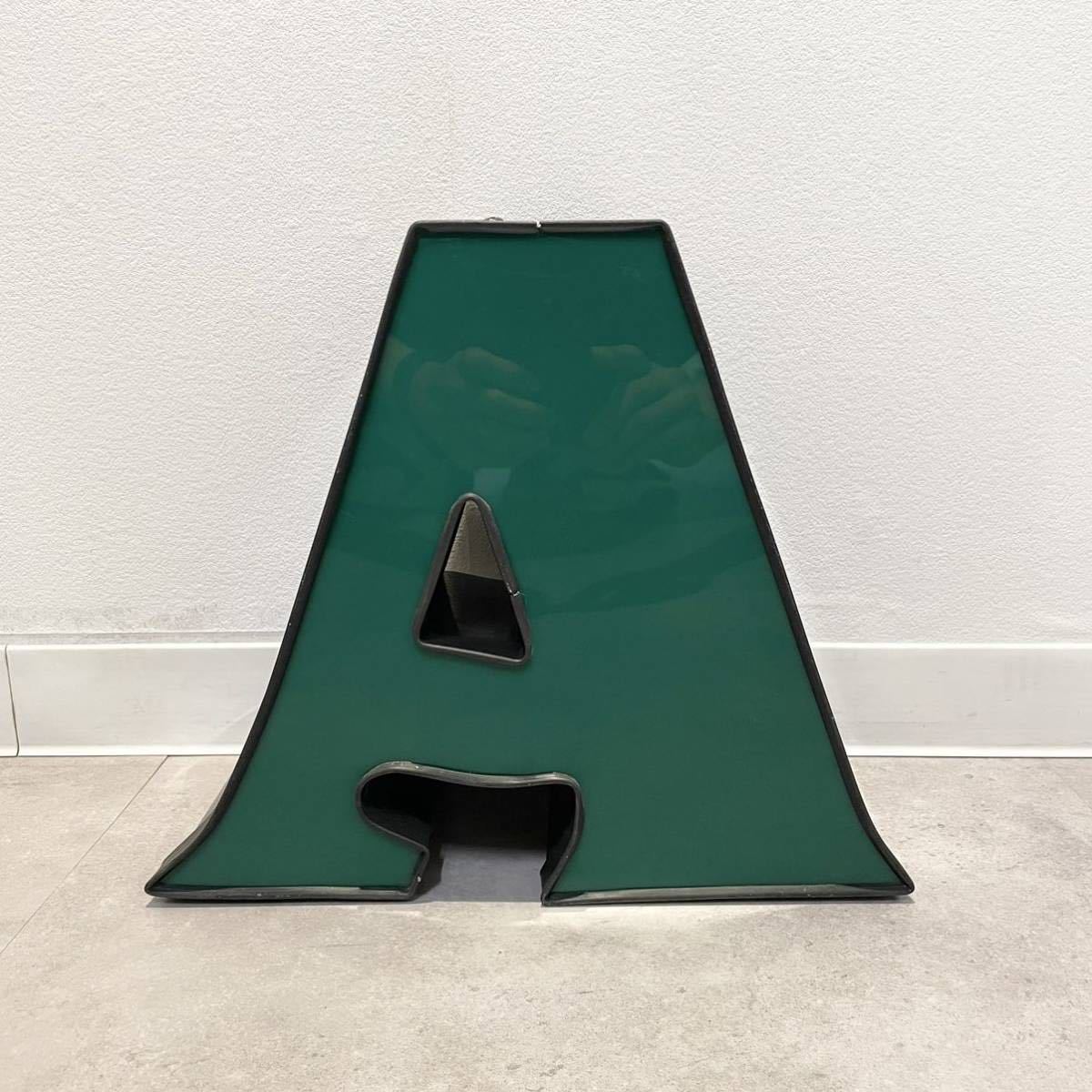 【早い者勝ち!!!】アルファベット サイン A 看板 レターサイン チャンネルサイン ビンテージ インテリア 世田谷ベース アメリカン雑貨 緑