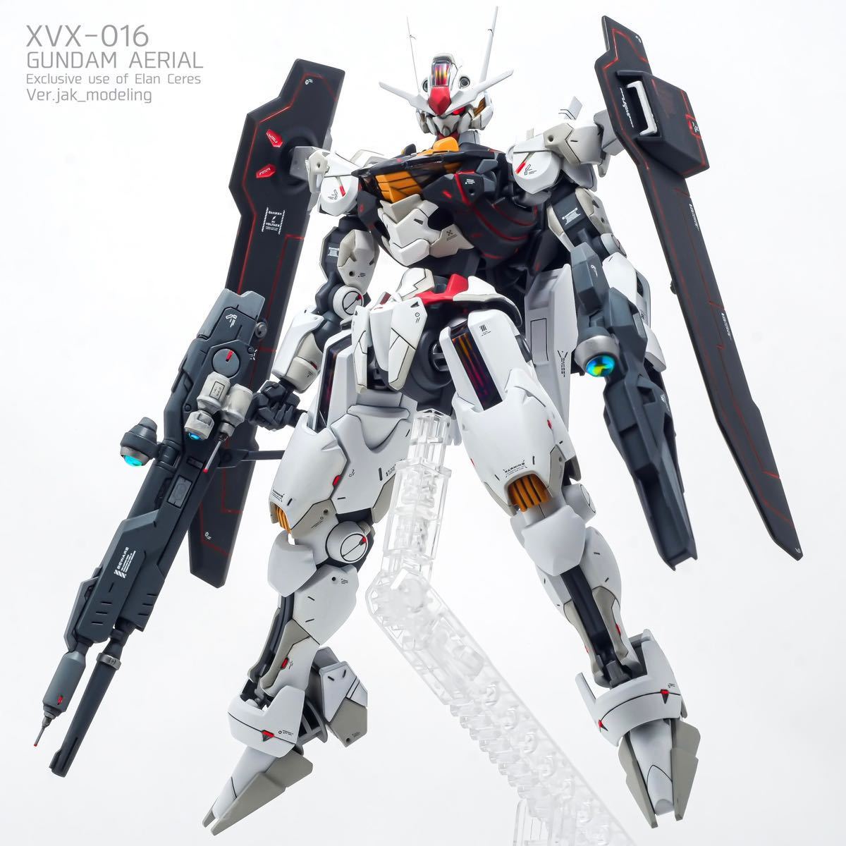 hgガンダムエアリアル完全改修、エラン・ケレス専用機に改造、全塗装 