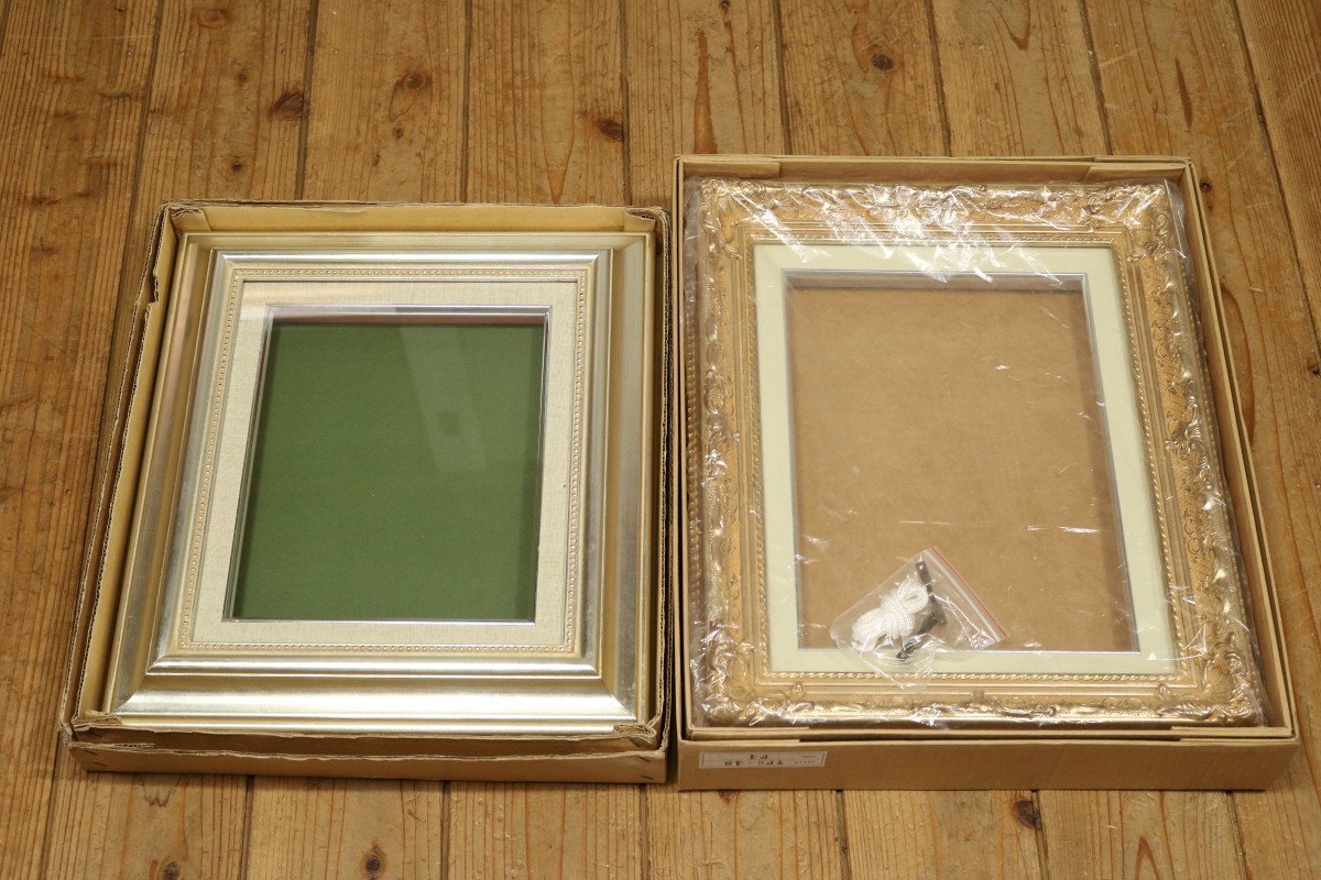 T435　額縁2点/F4/F3/油彩画/水彩画/絵画/49421