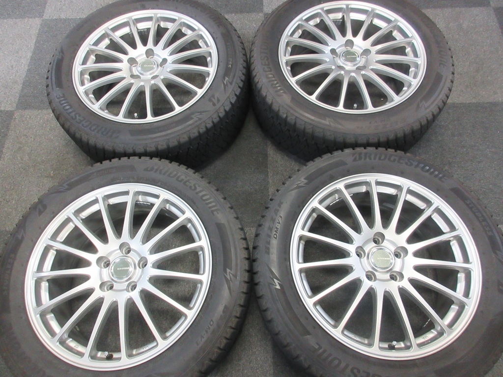 中古スタッドレスセット エコフォルム ブリヂストン DM-V3 2020年 225/55R18 デリカ D5 アウトランダー