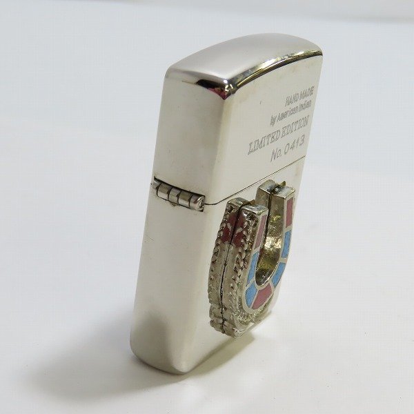 ZIPPO/ジッポー HAND MADE by American Indian 天然トルコ石使用 馬 
