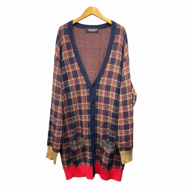 アンダーカバー 18SS Spiritual Noise checked button big cardigan 