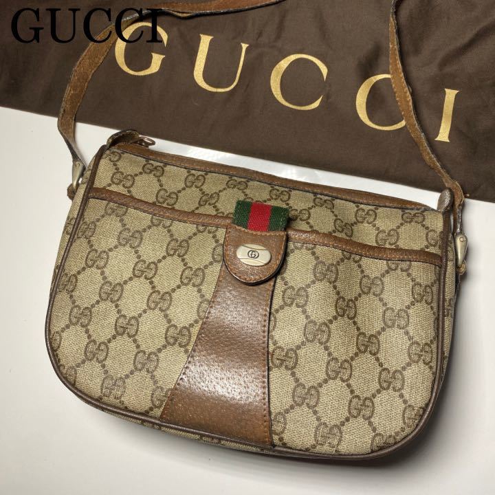 GUCCI 1円 オールドグッチ グッチ ヴィンテージ シェリーライン GG柄