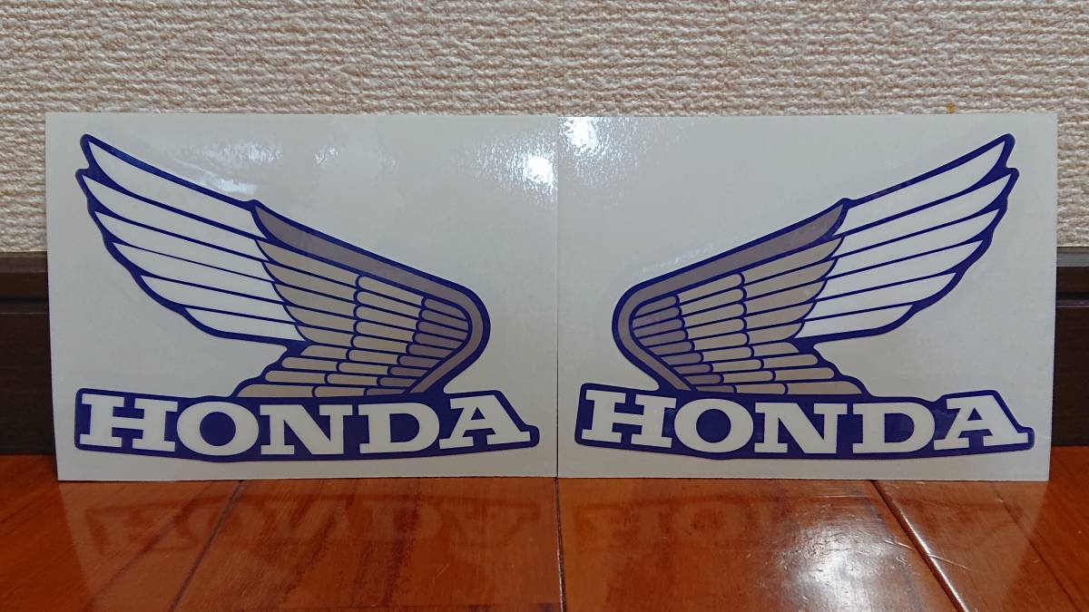 送料無料　ホンダウィングマークステッカー左右セット　CBX400F　青/白1型カラー HONDA ステッカー ウイング 純正品 左右SET&frasl;ホンダ パステルロード