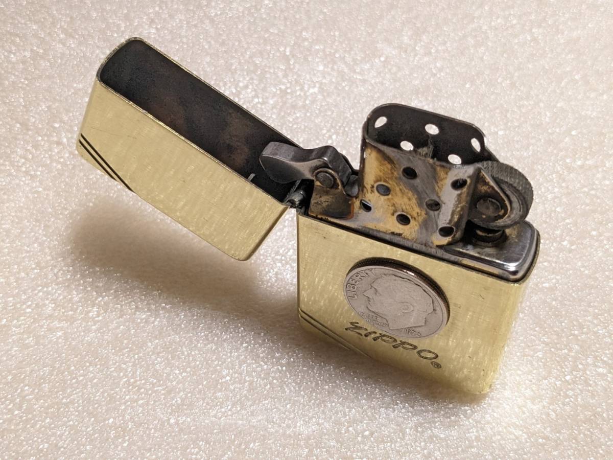 送料140～】zippo 1986年製 リバティコイン 真鍮 アンティーク MADE IN 