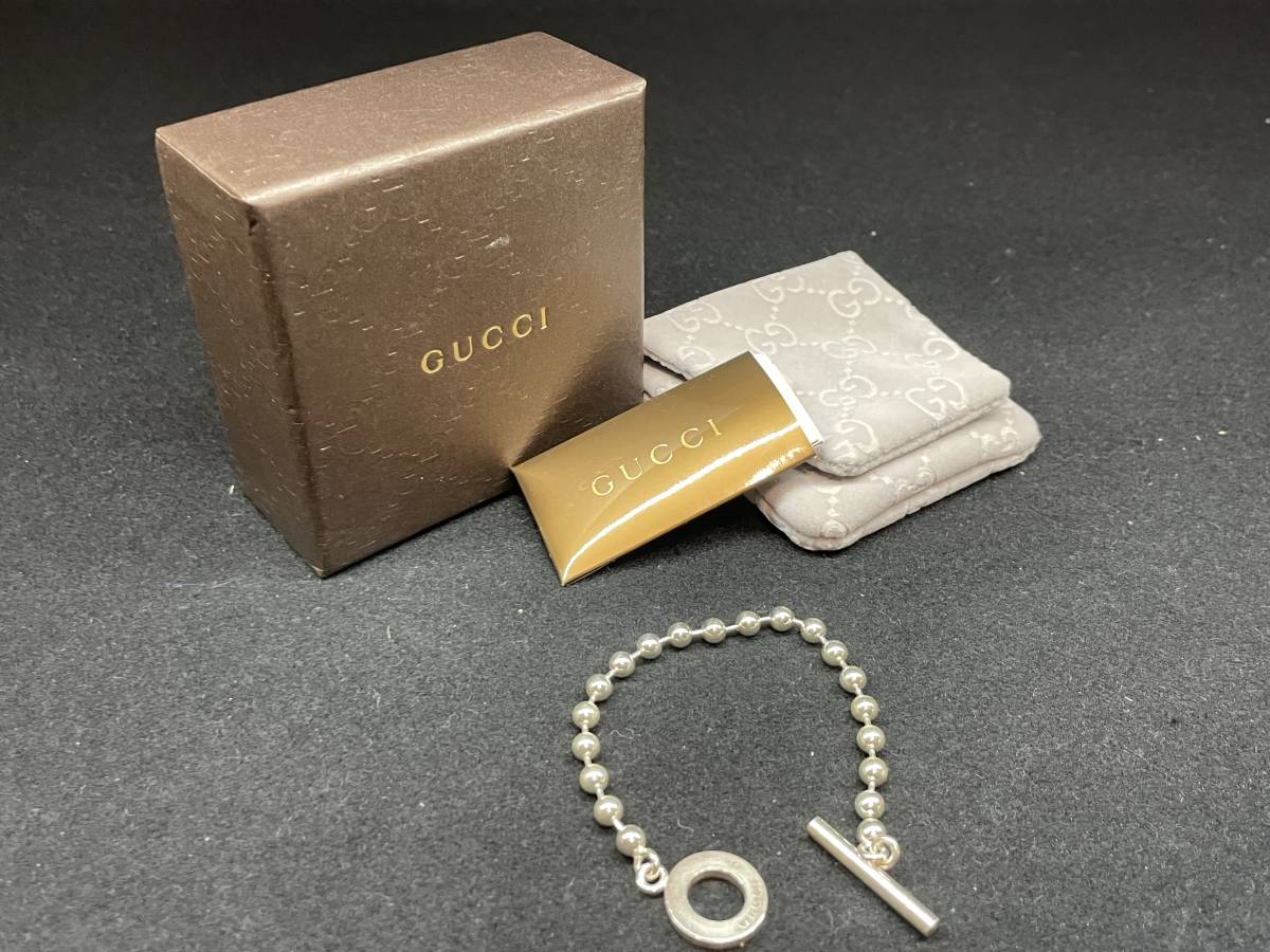 箱つき】GUCCI ボールチェーン ブレスレット Ag925 ショップカード有 