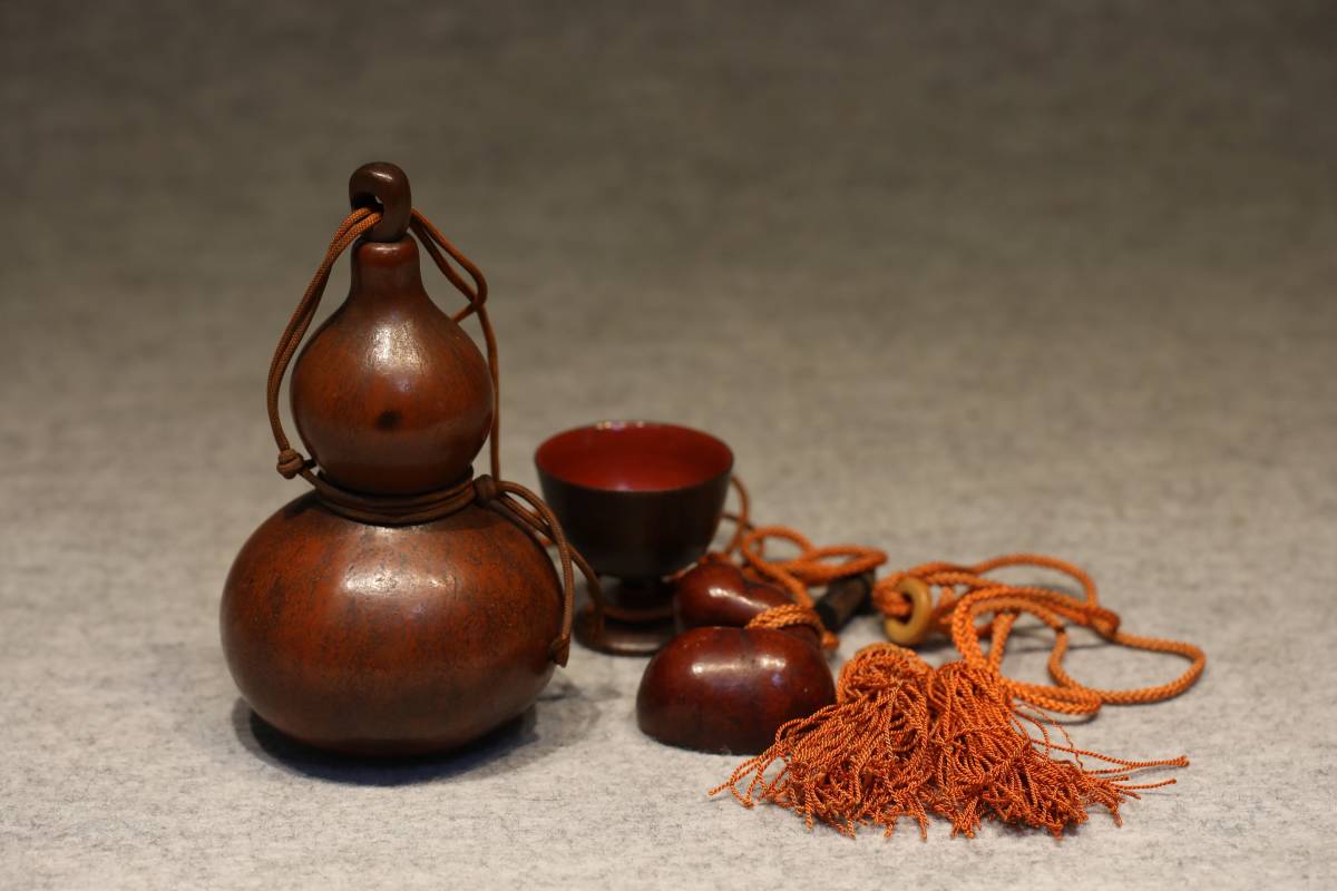 SF】ひょうたん 瓢箪 徳利 酒器 高160mm 直径89mm 杯 提物 根付(木工