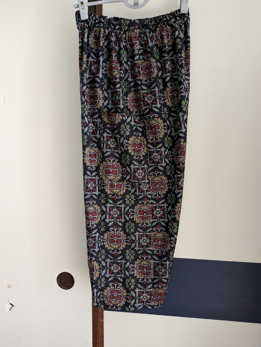 正絹村山大島紬からリメイクフワフワパンツ