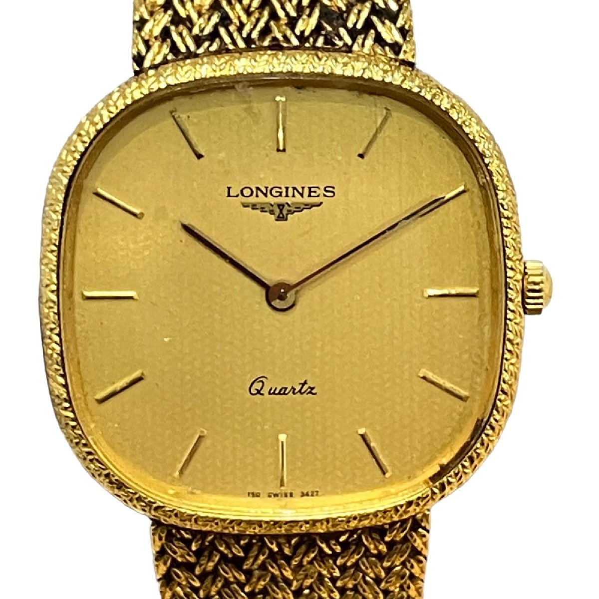 LONGINES ロンジン 金文字盤 ノンデイト クオーツ 稼働品 SS 金系