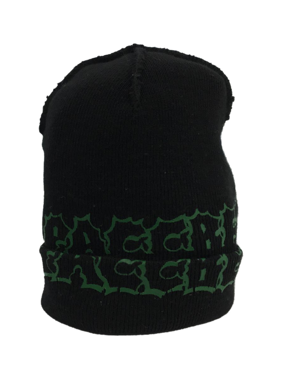PACCBET◆ロゴプリント/ビーニー/ニットキャップ/FREE/アクリル/ブラック/黒/帽子/ヘッドウェア