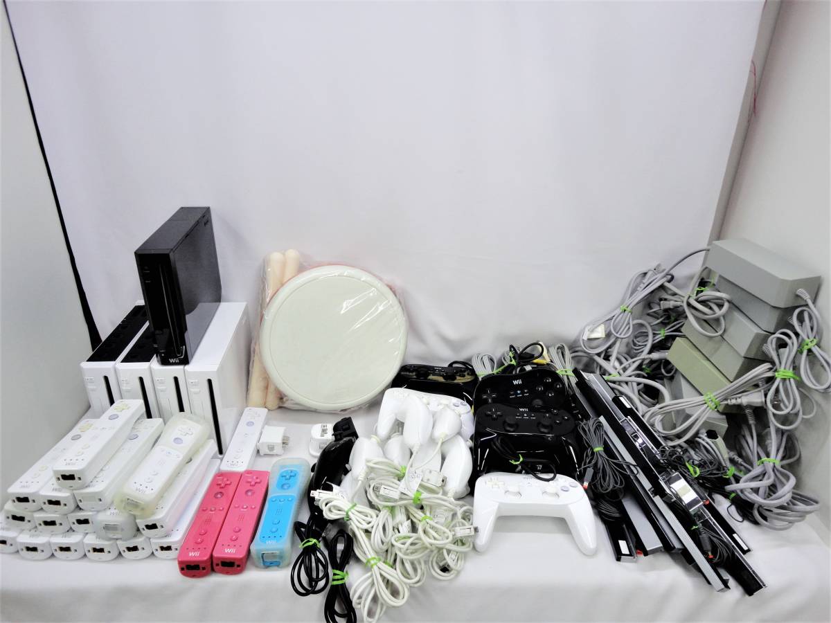 ジャンク Nintendo Wii 本体 リモコン ヌンチャク ケーブル コントローラー 周辺機器 まとめ 大量 セット 24051701