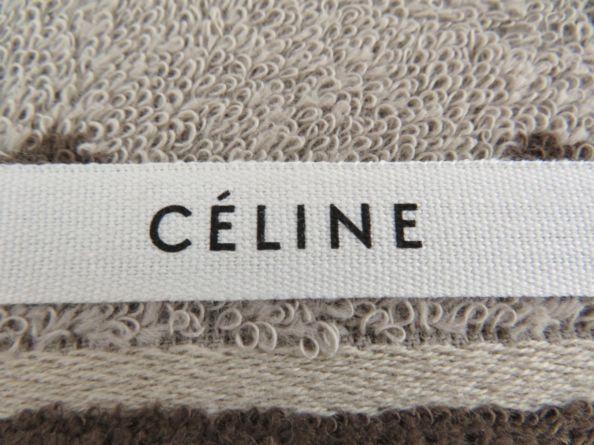 未使用 CELINE セリーヌ タオルケット シングル マカダム柄 ベージュ系  
