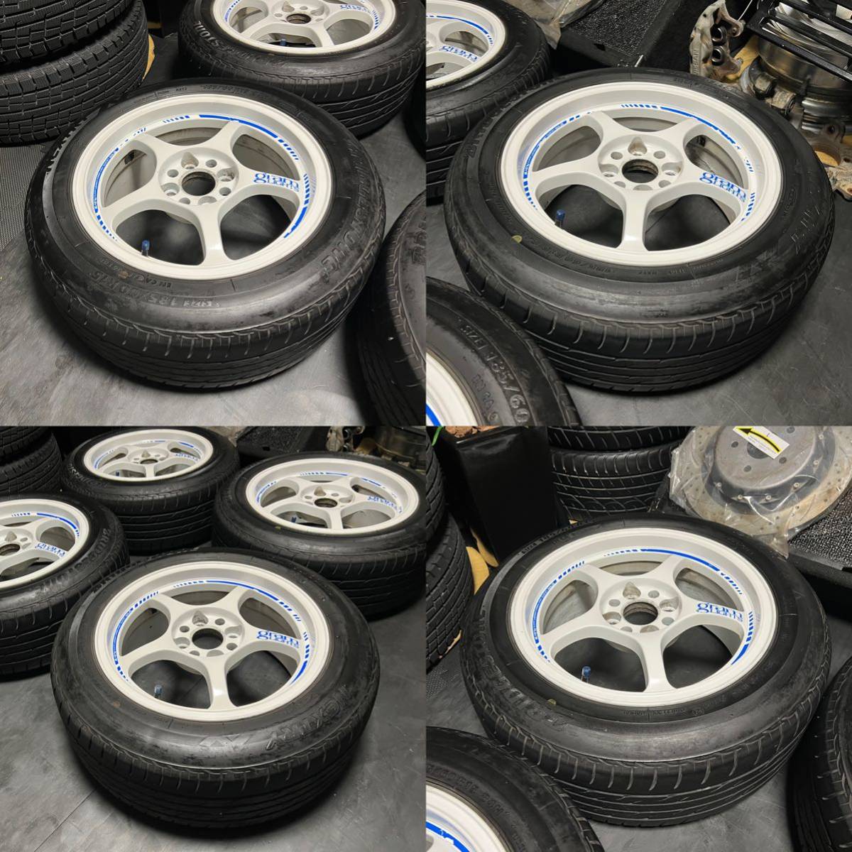 当時物 レイズ グラムライツ 57C 希少ホワイト15インチ 7J＋38 PCD100
