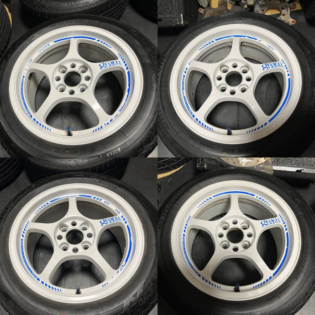 当時物 レイズ グラムライツ 57C 希少ホワイト15インチ 7J＋38 PCD100 