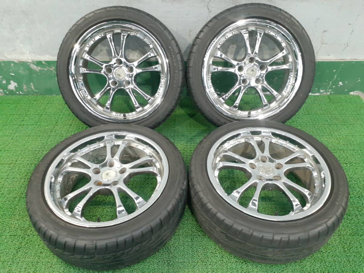 18インチ メッキホイール 7.5J +40 225/45ZR18 夏タイヤ付 売切!!