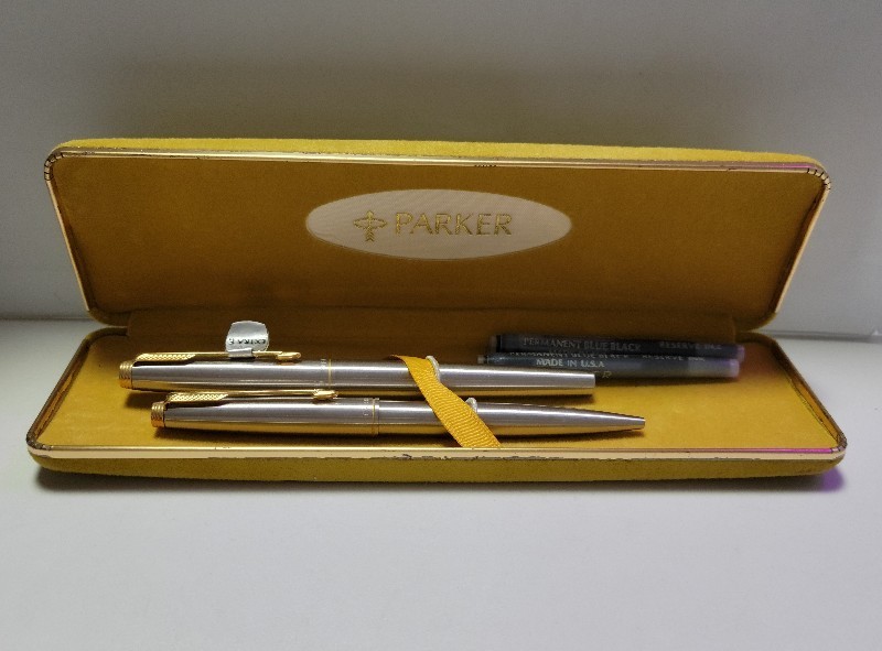 PARKER パーカー K14 75 万年筆 ボールペン セット ケース付き 14金