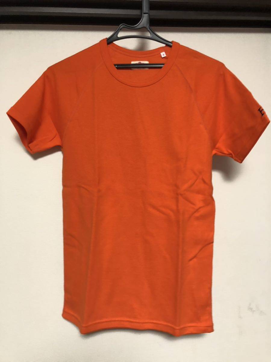 未使用　ハリウッドランチマーケット ストレッチフライス Tシャツ　L blueblue オレンジ