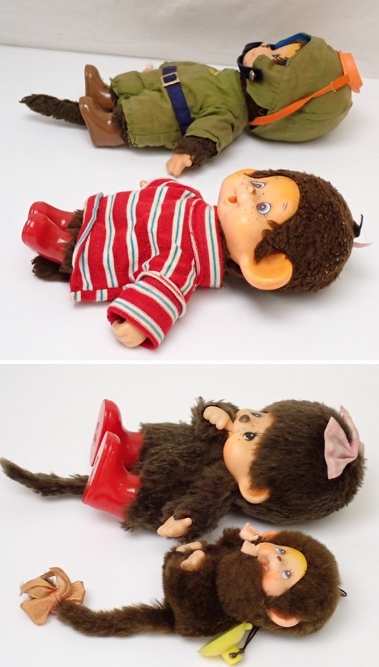モンチッチ ぬいぐるみ 4体セット レトロ ◇当時物 モンチッチ ぬいぐるみ 4体セット/全長約19.5cm～8cm