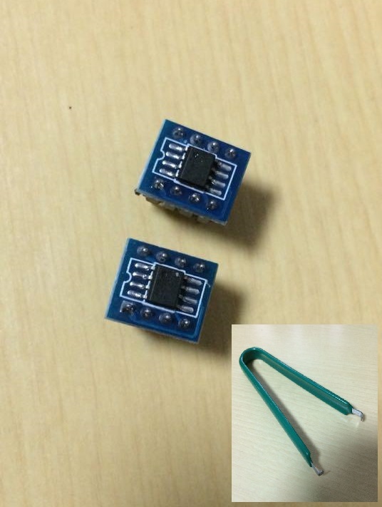 OPA627AU両面実装オペアンプ 2個とIC引き抜き工具付き1個