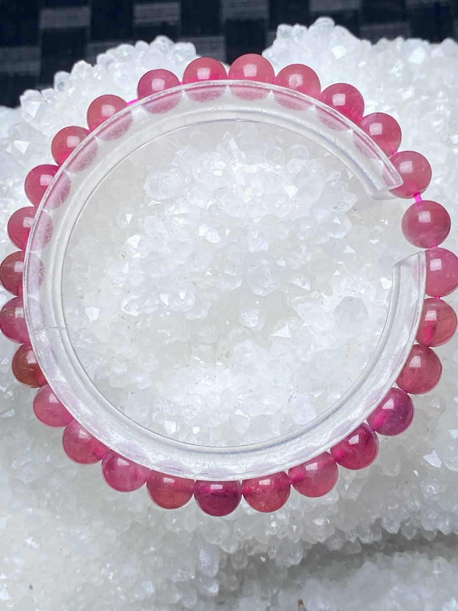 即決 1008k753 天然石★【30Aピンクトルマリン】★ブレス 6.5-7mm（新品）