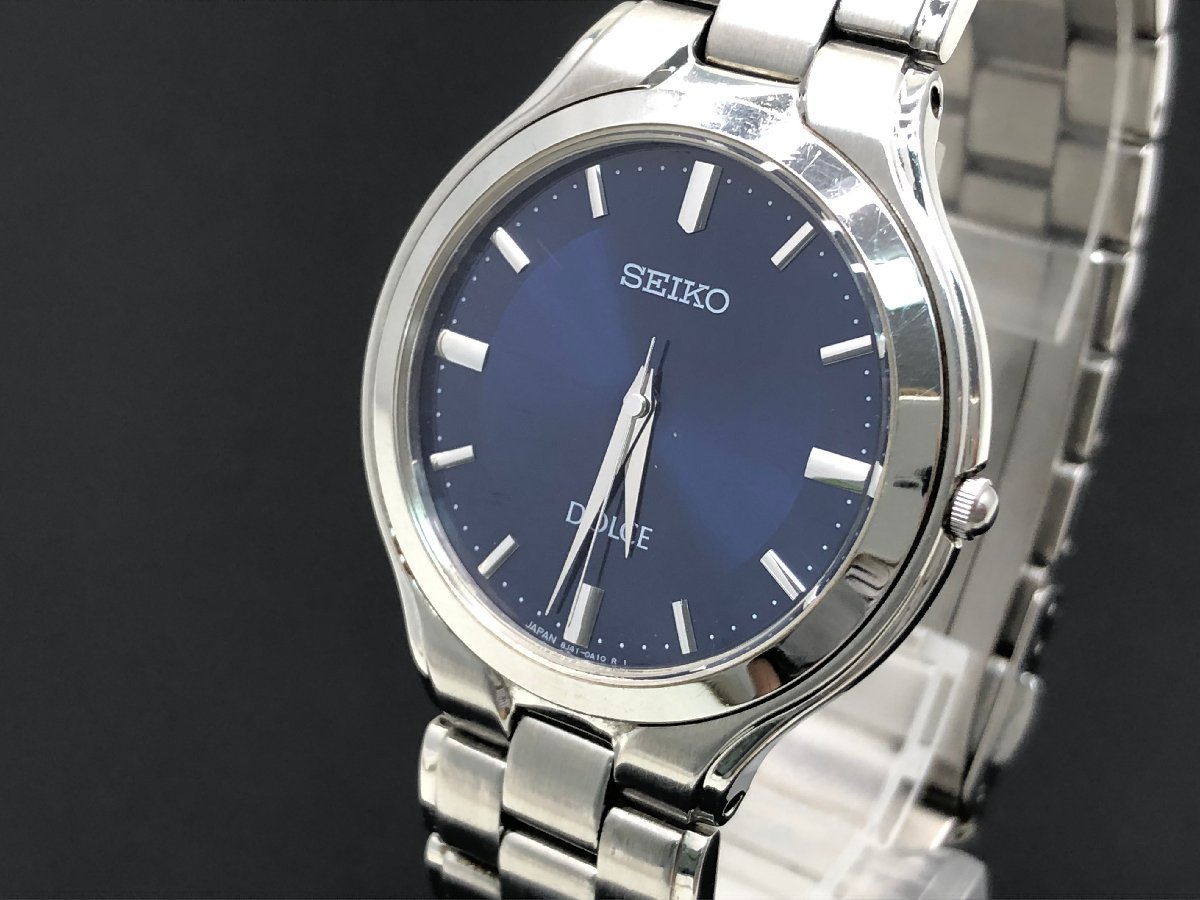 SEIKO ドルチェ 8J41-0A10 クォーツ 腕時計 メンズ 文字盤ネイビー 