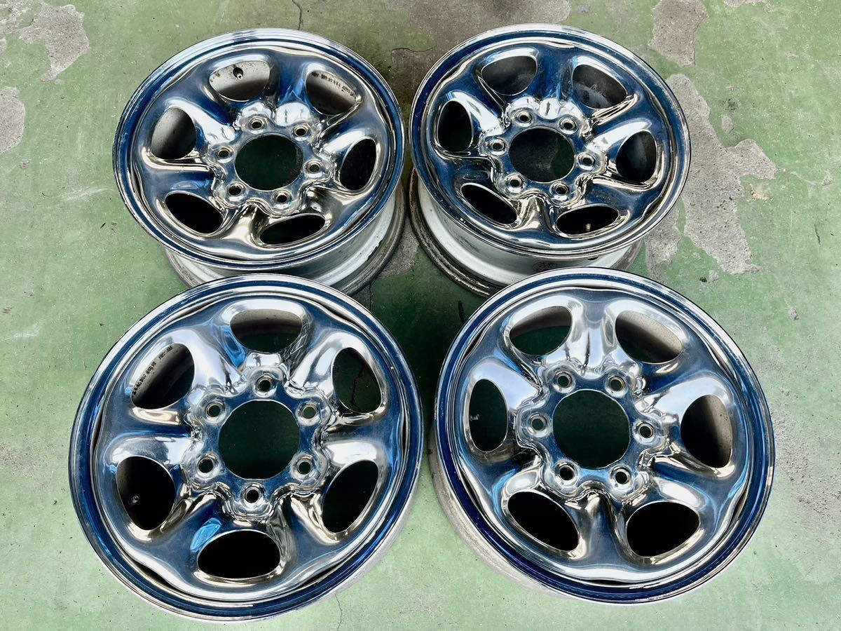日産 テラノホイール メッキ 15インチ 4本 D21 720 620 キャラバン 
