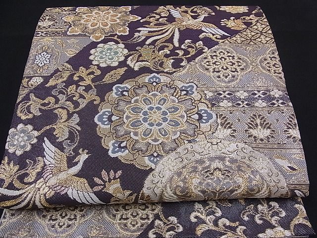 着物屋ほのか□六通柄袋帯 唐織 正倉院鳳凰花唐草文 金銀糸 逸品