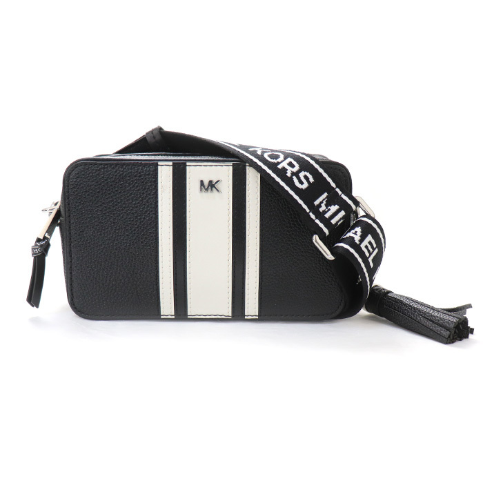 Michael Kors マイケルコース スモールカメラバッグ ショルダーバッグ ブラック ホワイト 32H8SF5M0L レディース 中古