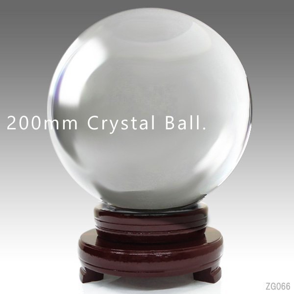水晶玉 水晶球 特大20cm 木製台座付 パワーストーン 幸福の水晶玉