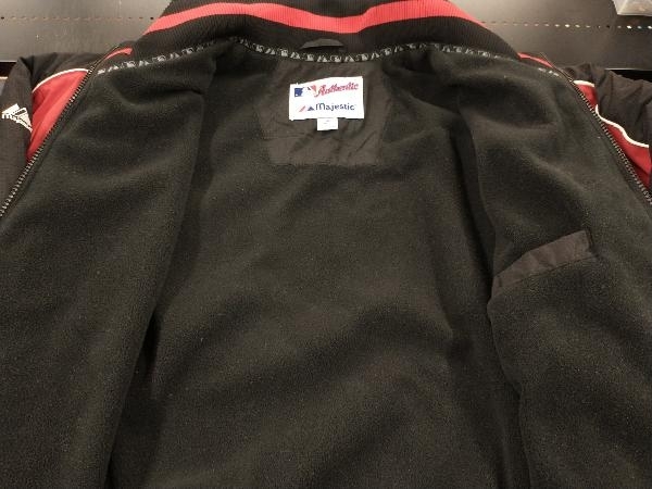 MAJESTIC AUTHENTIC COLLECTION MLB CINCINNATI REDS シンシナティレッズ オーセンティック ナイロンフリース M ブラック/レッド