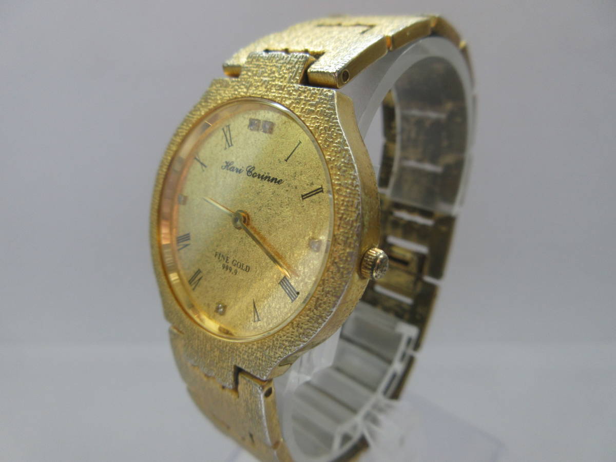 S【6-3】◎4 金時計 Hari Corinne FINE GOLD 999.9 メンズ腕時計