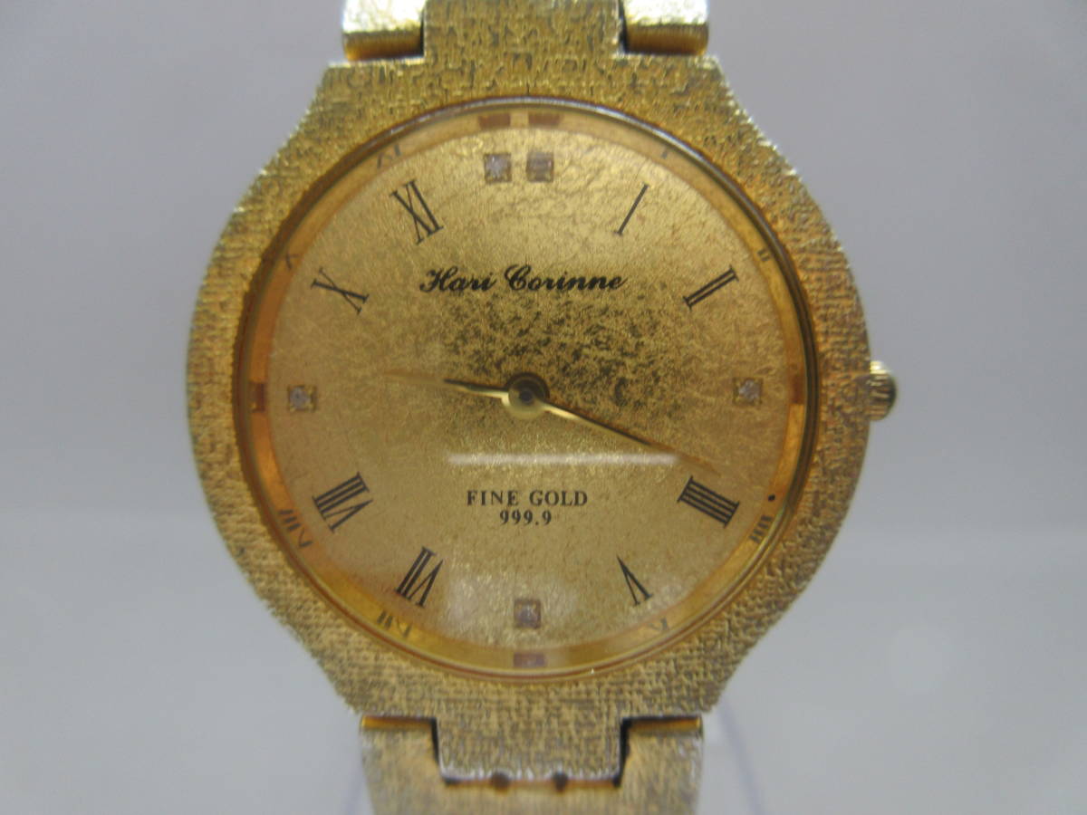 S【6-3】◎4 金時計 Hari Corinne FINE GOLD 999.9 メンズ腕時計