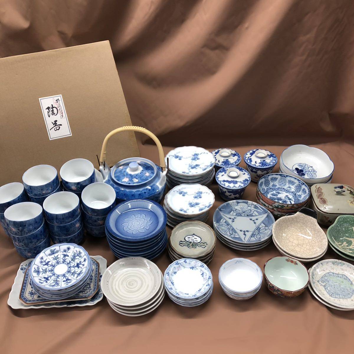 B43 ［古い食器まとめて12kg以上 有田焼 たち吉 箱入り] 長皿 茶碗 