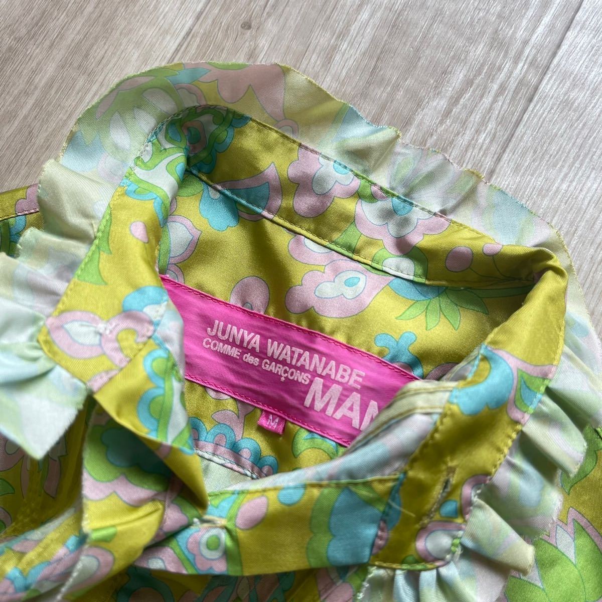 AD2004 JUNYA WATANABE MAN PINK paisley frill shirt ジュンヤ 