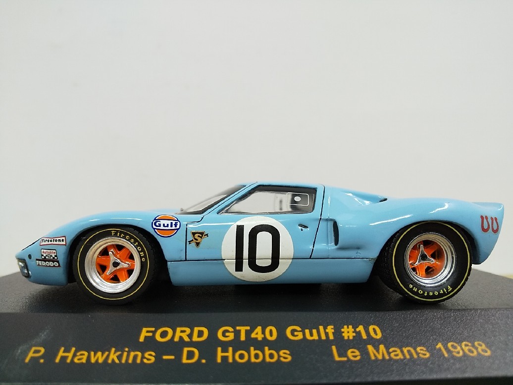 IXO 1/43 Ford GT40 ガルフ ルマン ケース付 美品 1/43 フォード GT40 ガルフ ルマン24H 1968 優勝車 FORD GULF WINNER